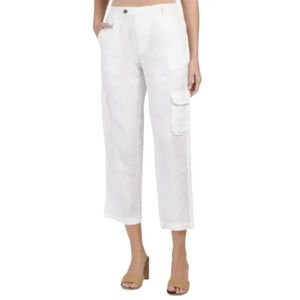 Rachel Roy Cropped Linen Cargo Pants